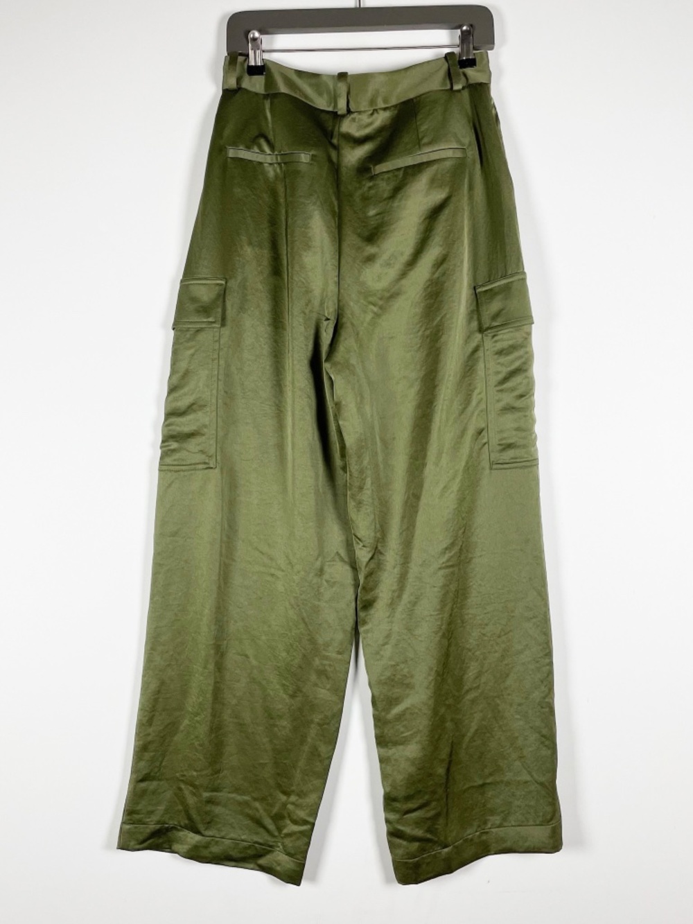 NEW Madewell High Rise Straight Cargo Multi Pocket Trousers Pants Satin Olive 4 - Picture 4 of 4
